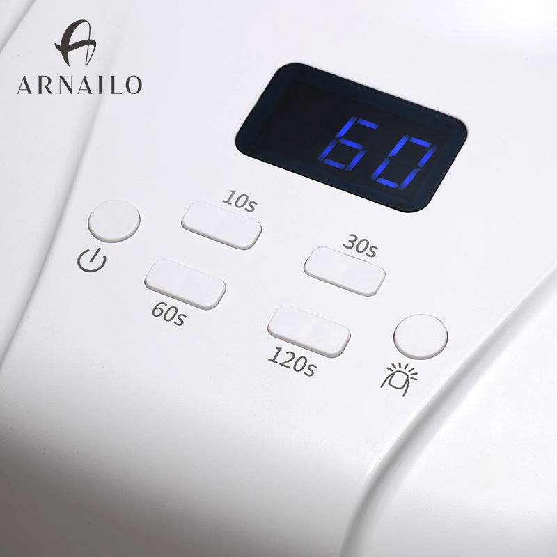 72W UV LED Nail Lamp | Dual-Zone Fast Curing | Salon & Home