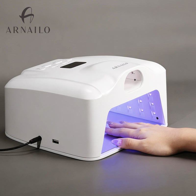 72W UV LED Nail Lamp | Dual-Zone Fast Curing | Salon & Home