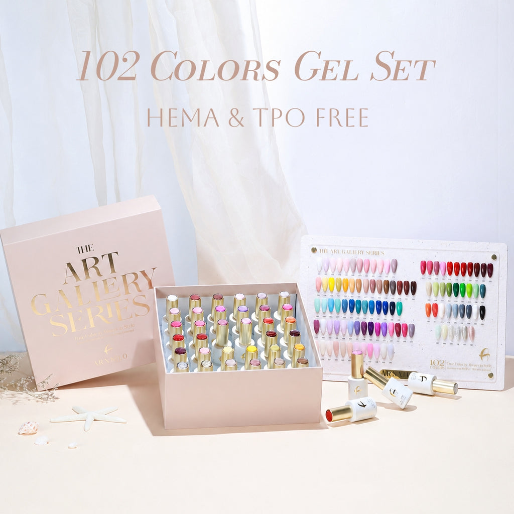 ARNAILO HEMA & TPO Free 102 Color Solid Jelly Gel Polish Kit