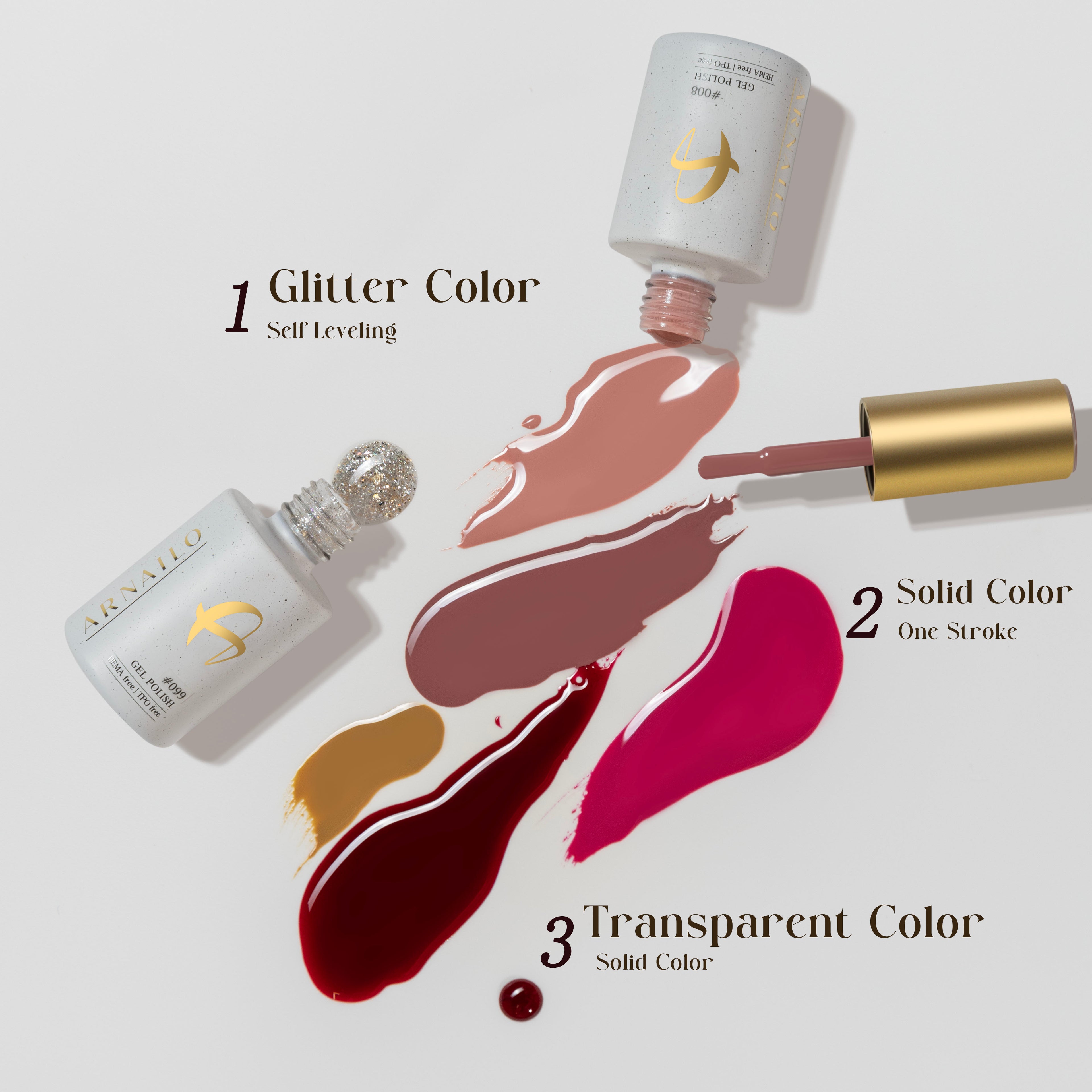 ARNAILO HEMA & TPO Free 102 Color Solid Jelly Gel Polish Kit