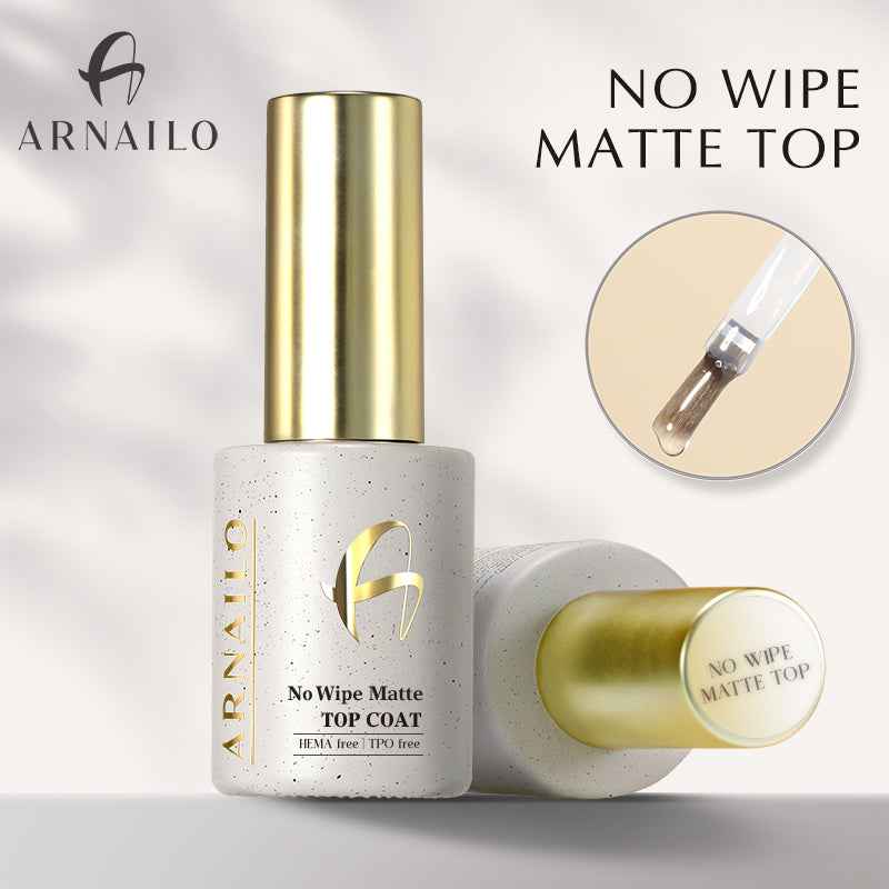ARNAILO Professional No Wipe Top and Base Coat Set High Gloss Shiny Matte Finish